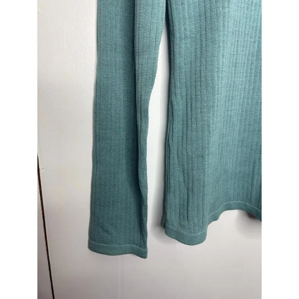 Norm Thompson Sweater Womens Medium Lightweight Ribbed KNit Silk Cotton Natural